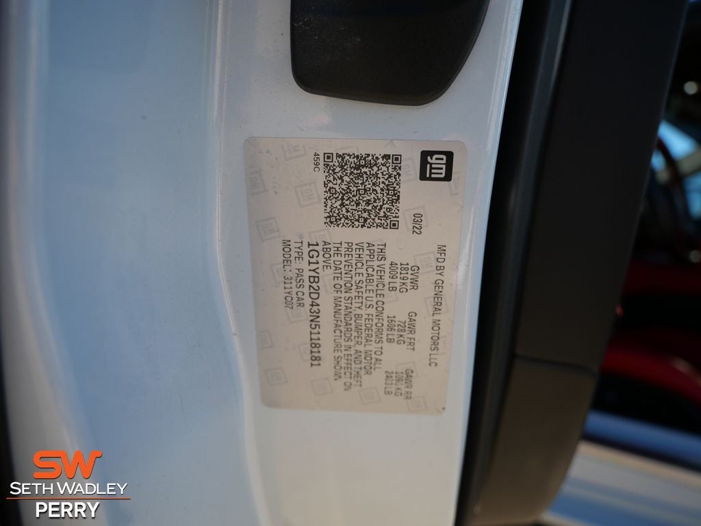 2022 Chevrolet Corvette Stingray 2LT