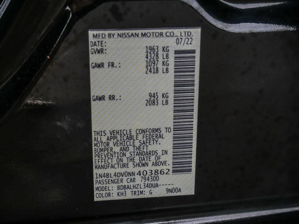 2022 Nissan Altima 2.5 SV