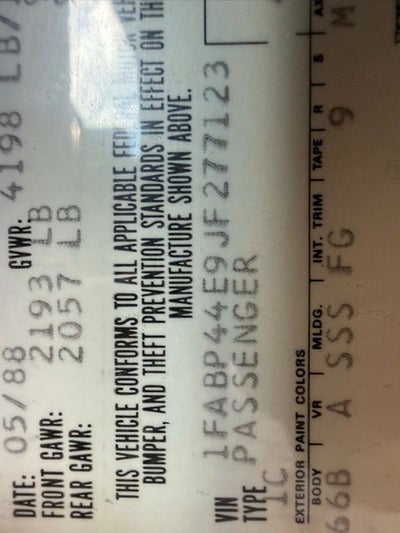 1988 Ford Mustang LX CLEAN ORIGINAL CAR