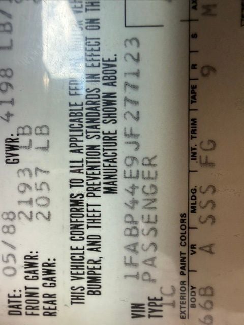 1988 Ford Mustang LX CLEAN ORIGINAL CAR