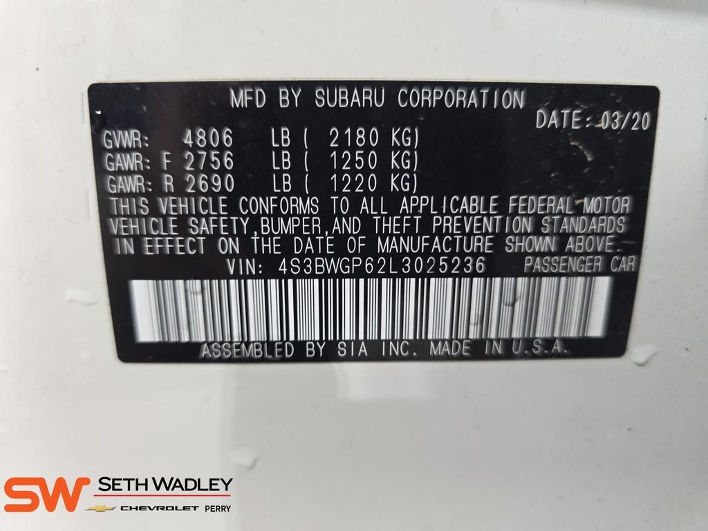 2020 Subaru Legacy Touring XT