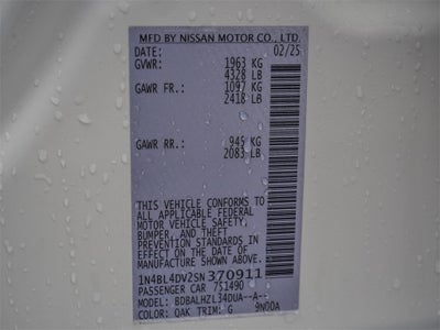 2025 Nissan Altima 2.5 SV