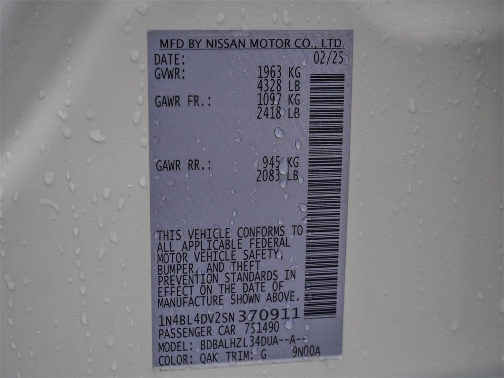 2025 Nissan Altima 2.5 SV